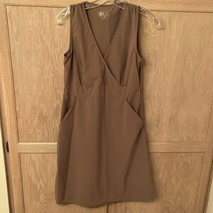 Lola Athletic Neutral Sleeveless Faux Wrap Dress